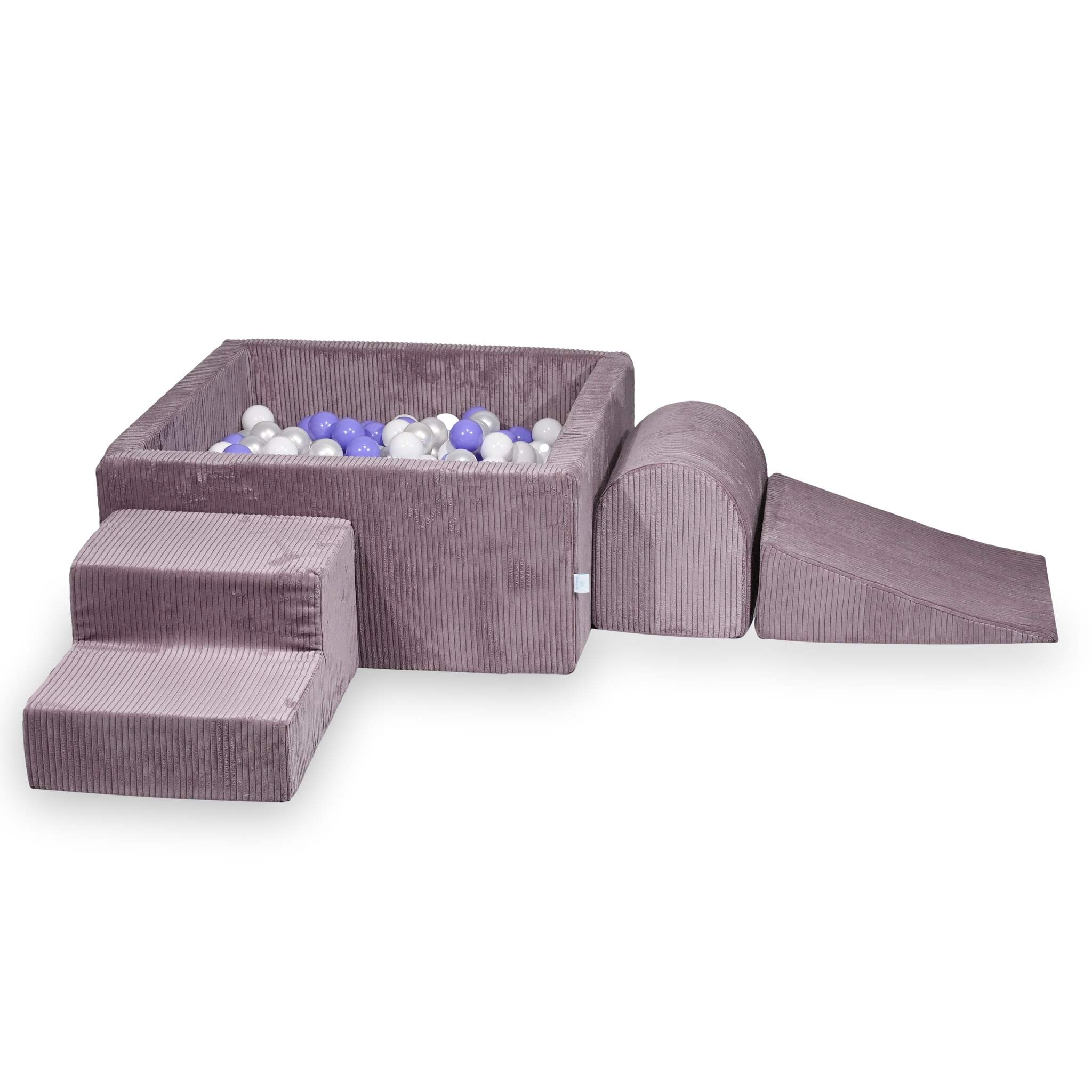 Foam playground with square ball pool children's play set 90x90x40 corduroy lavender + 400 balls