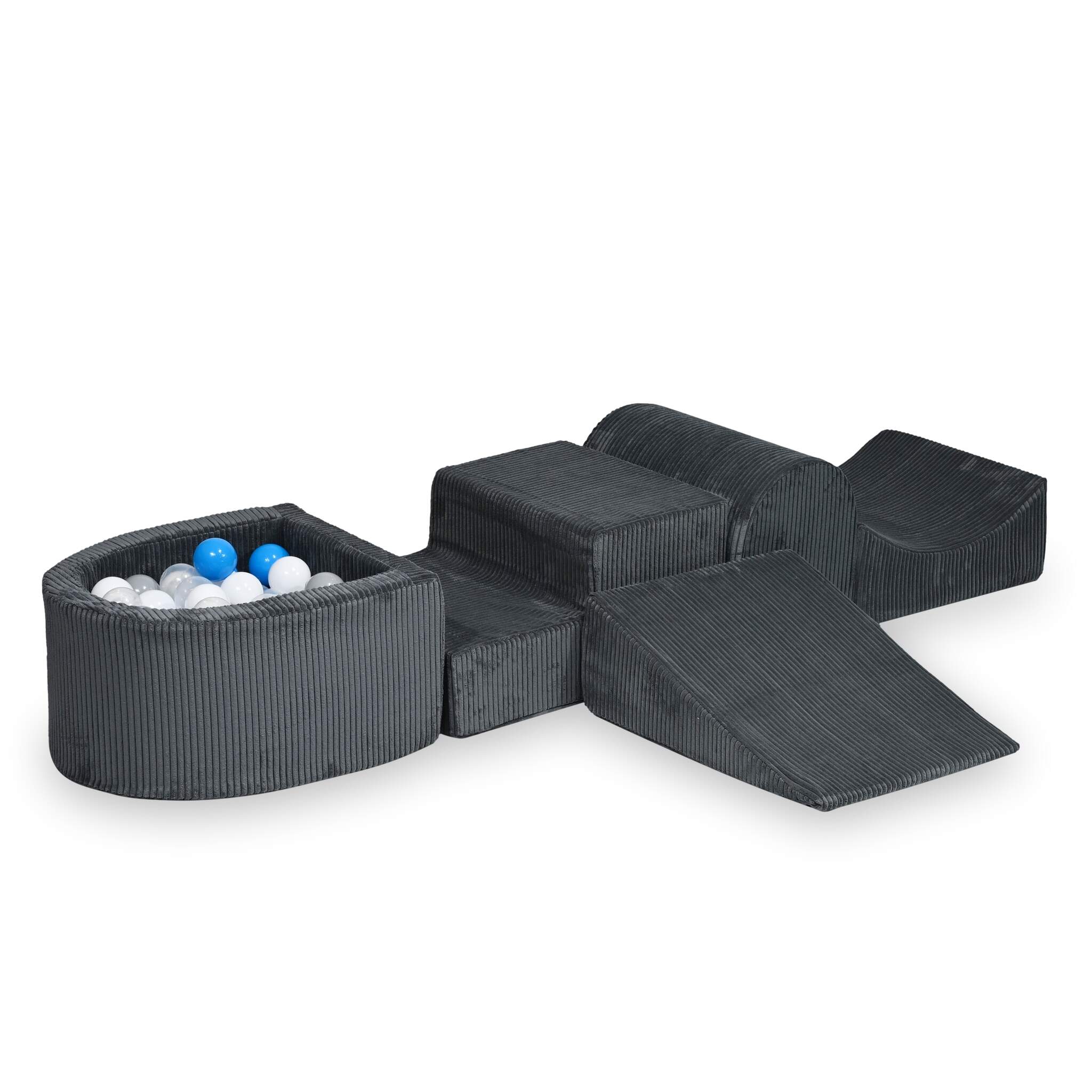 Foam playground  with hill and micro corduroy graphite pool + 100 balls