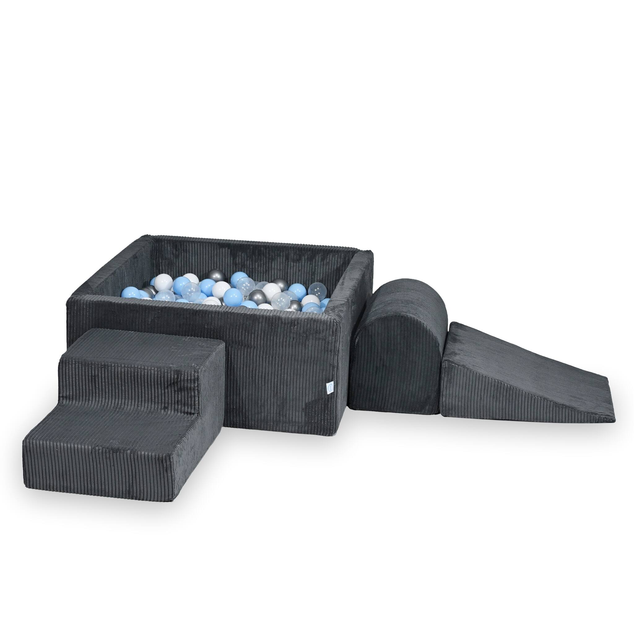 Foam playground with square ball pool children's play set 90x90x40 corduroy graphite + 400 balls