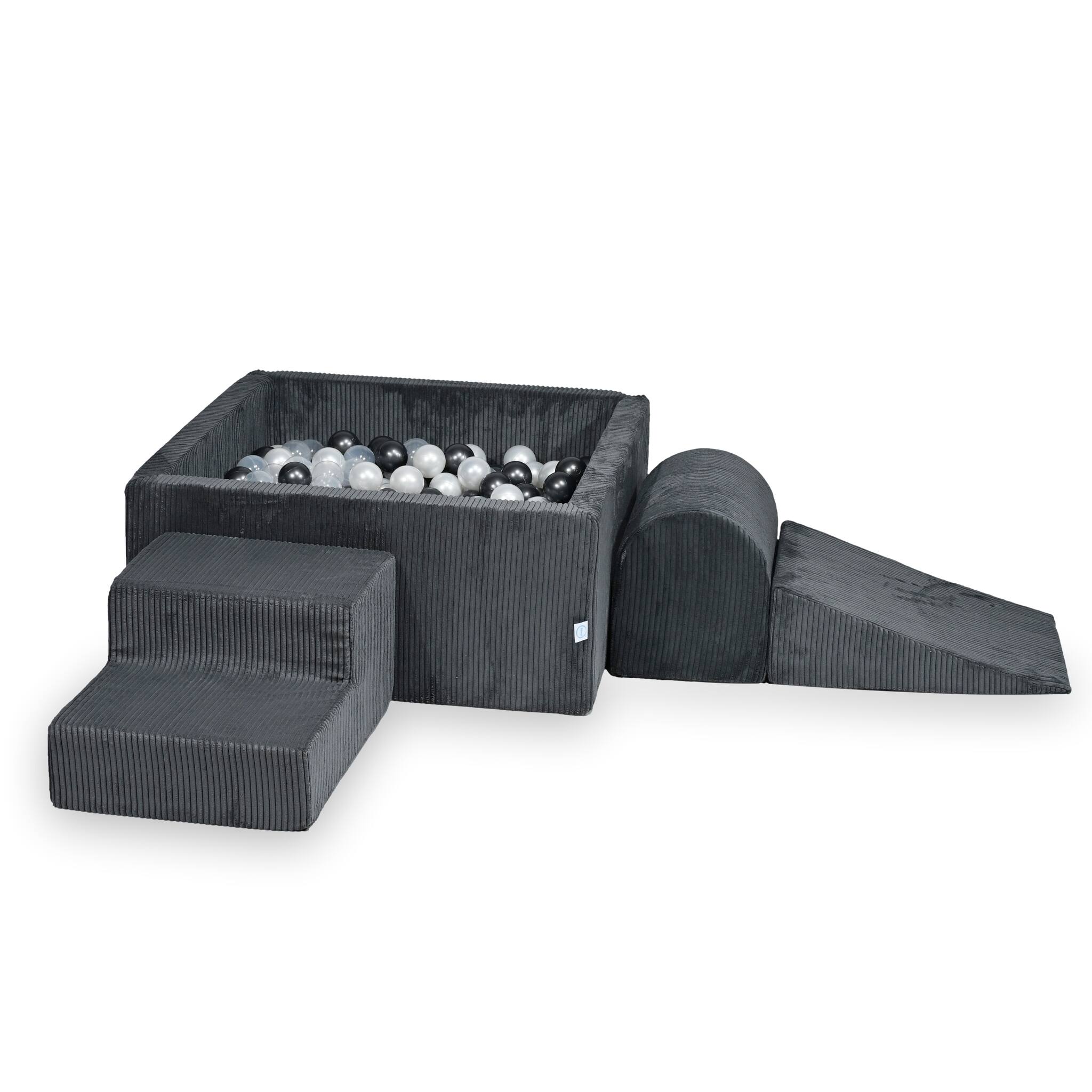 Foam playground with square ball pool children's play set 90x90x40 corduroy graphite + 400 balls