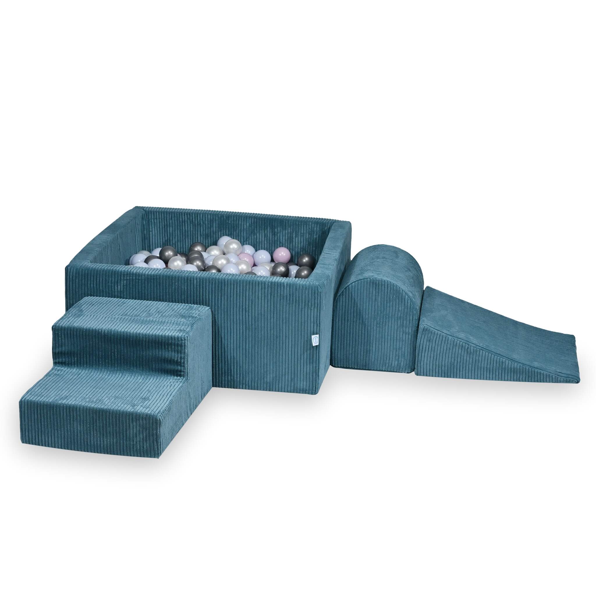 Foam playground with square ball pool children's play set 90x90x40 corduroy blue + 400 balls
