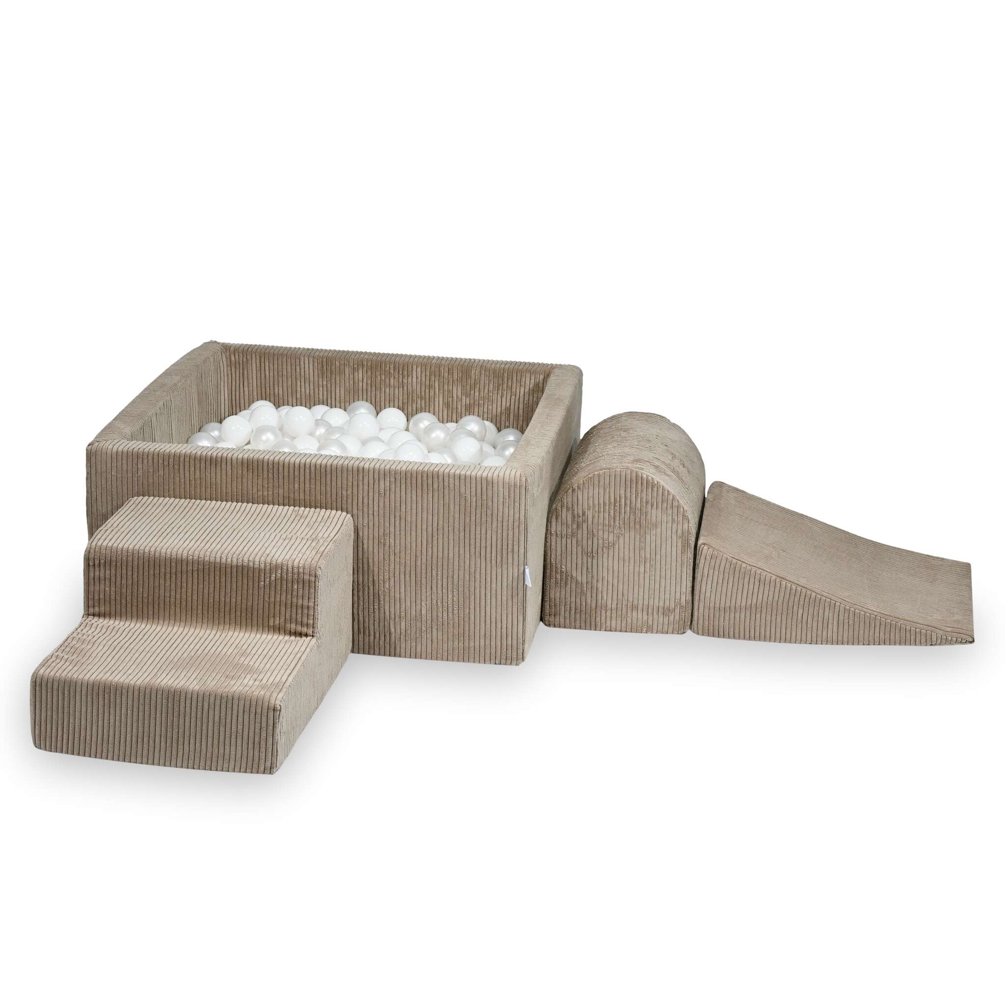 Foam playground with square ball pool children's play set 90x90x40 corduroy toffee + 400 balls