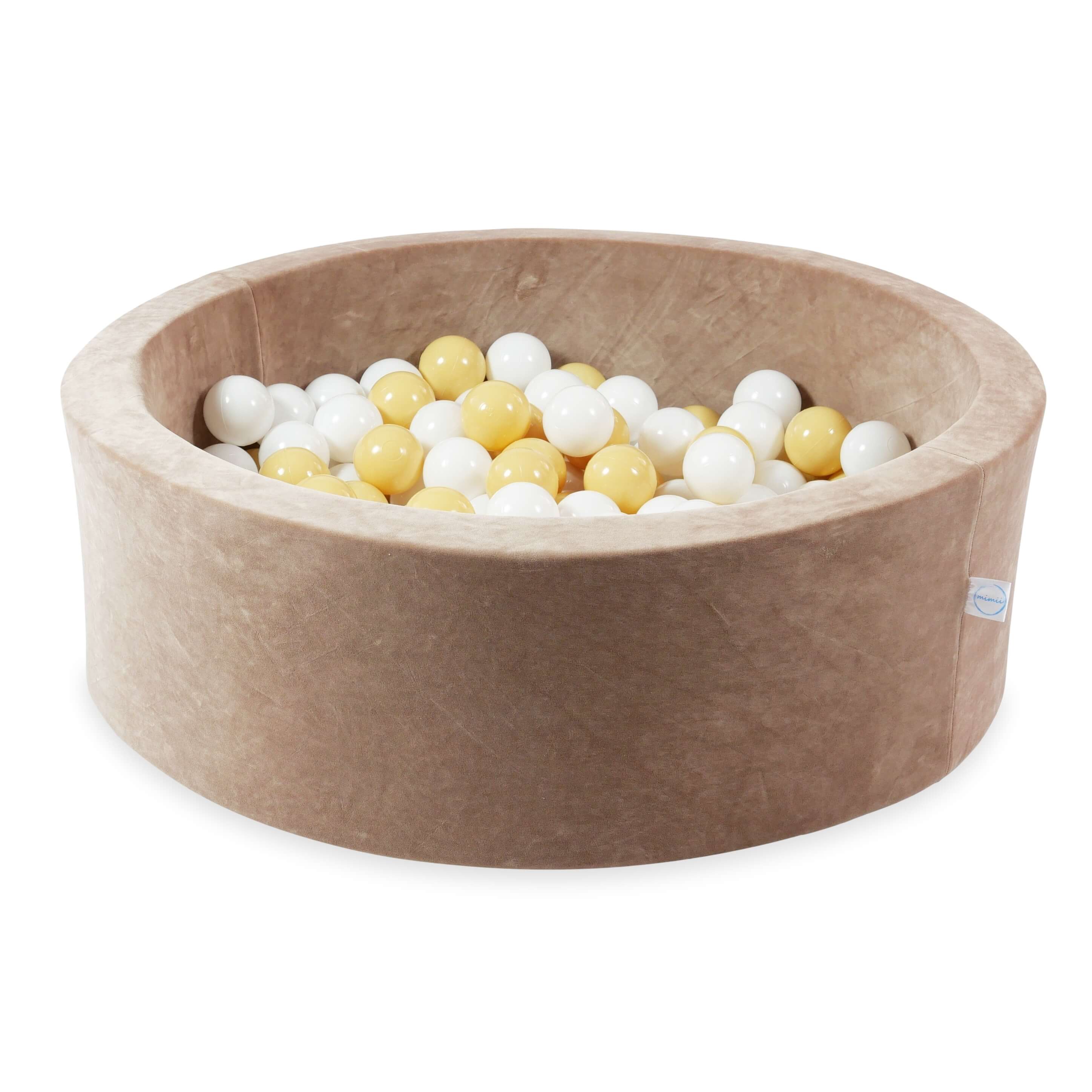 Ball pool in soft velvet brown 90x30 cm with 200 balls