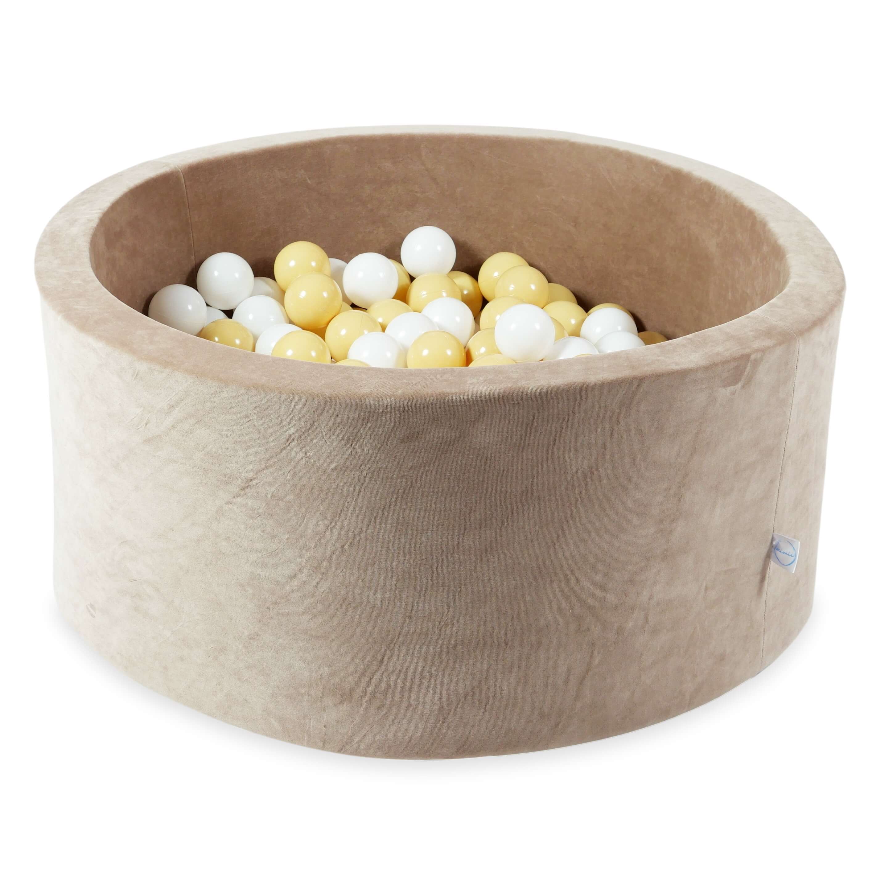 90x40 cm Velvet Soft Brown Ball Pit with 300 Balls