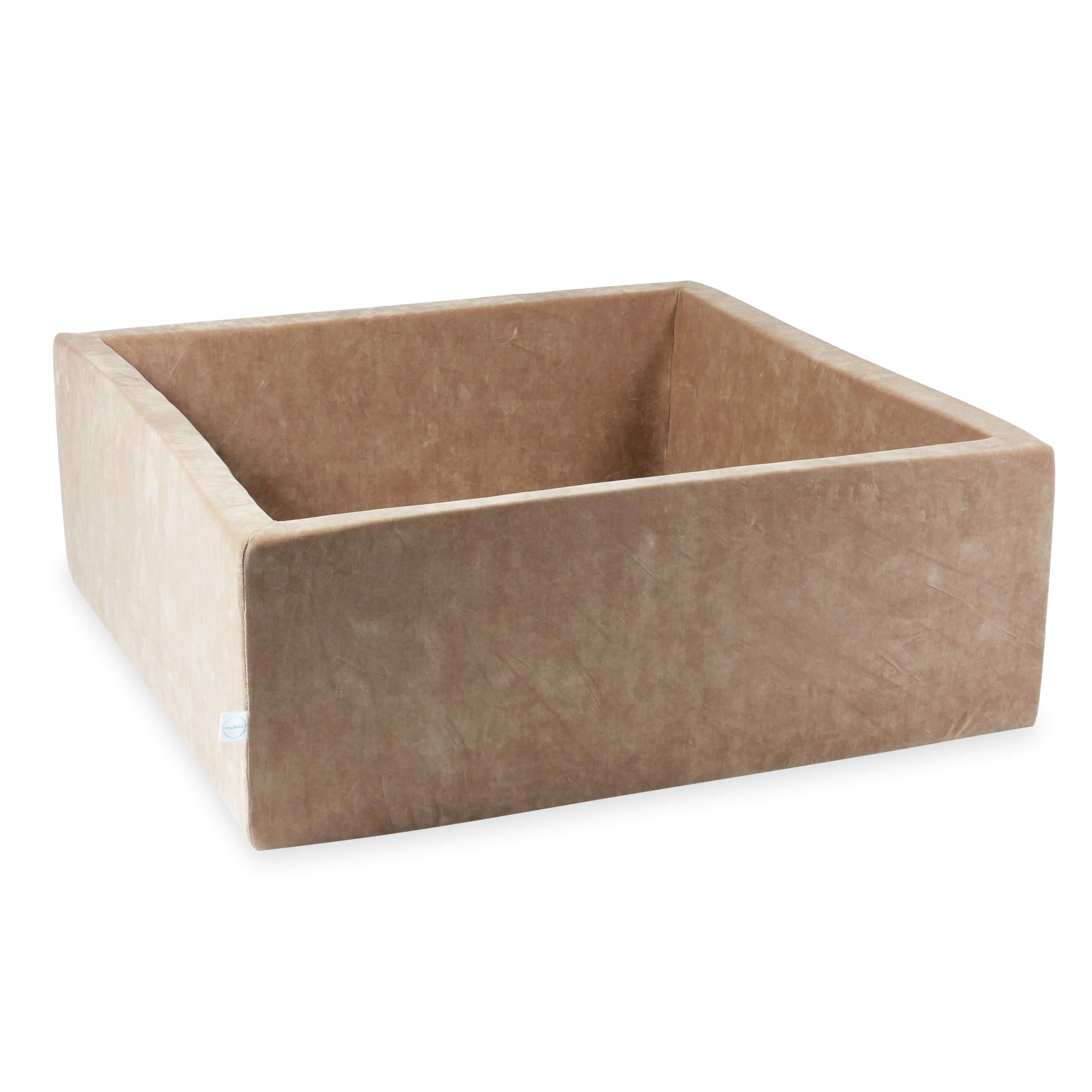 Square ball pit 110x110x40 cm Velvet Soft brown without balls