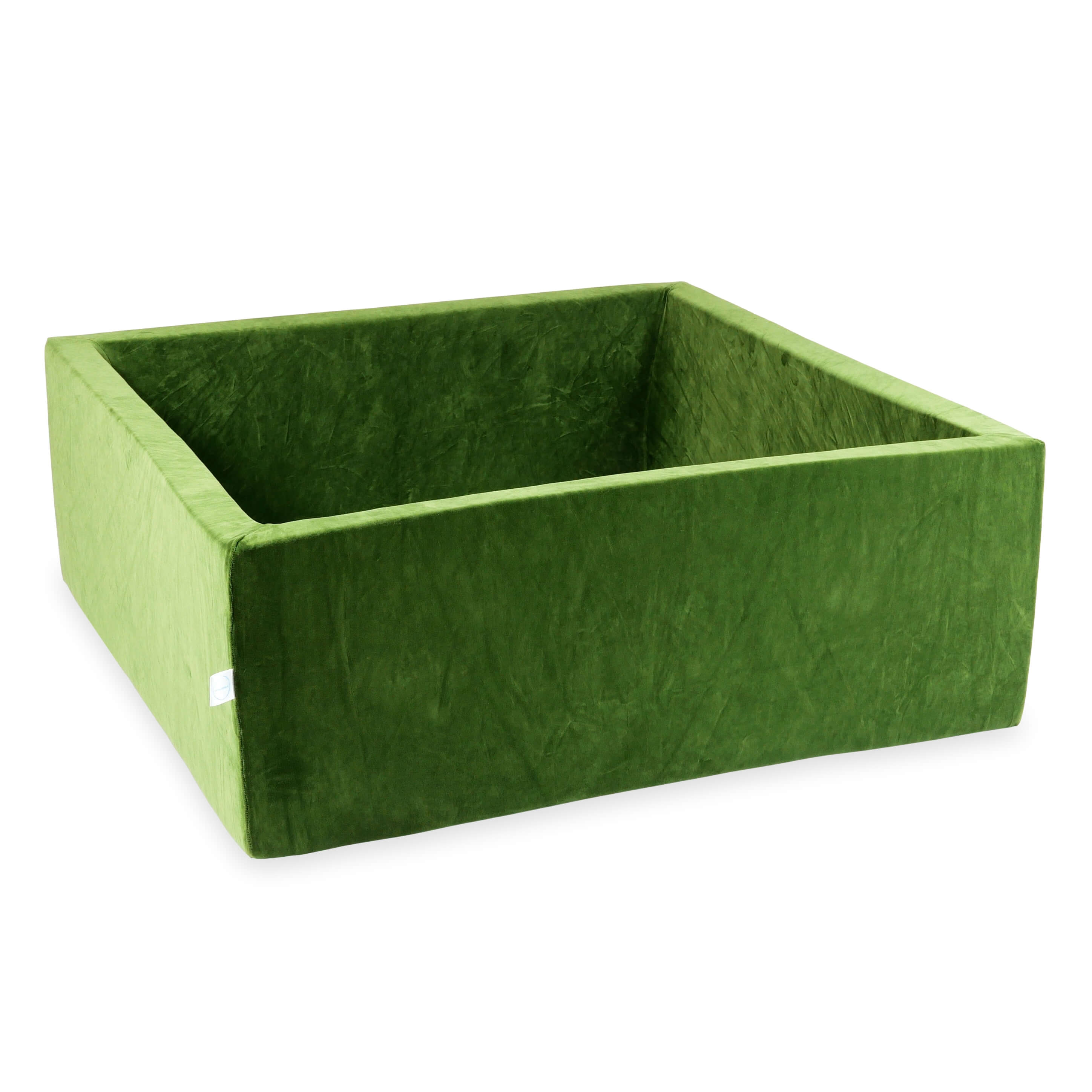 Square ball pit 110x110x40 cm Velvet Soft olive without balls