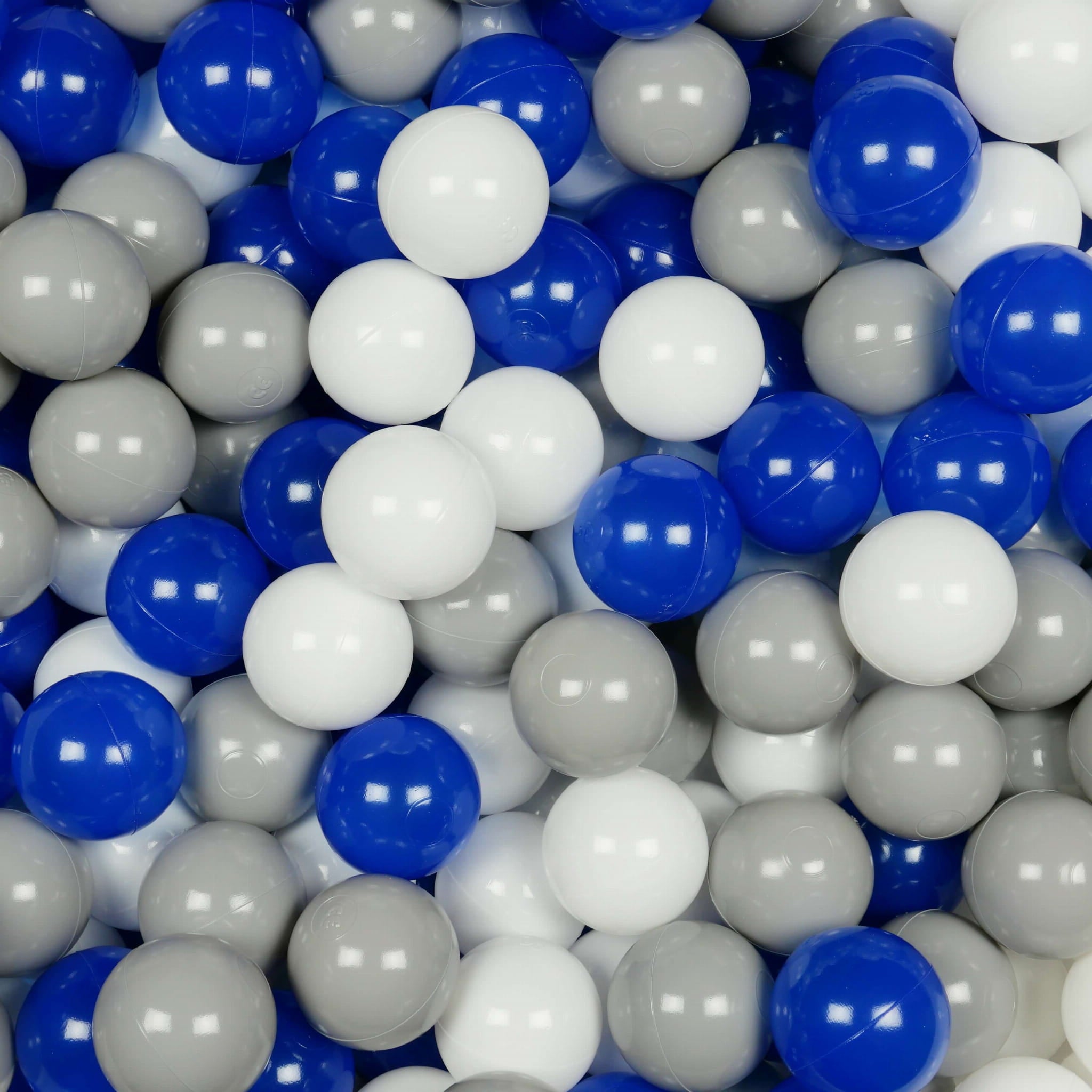 Game balls ø7cm 200 pieces white, blue, gray