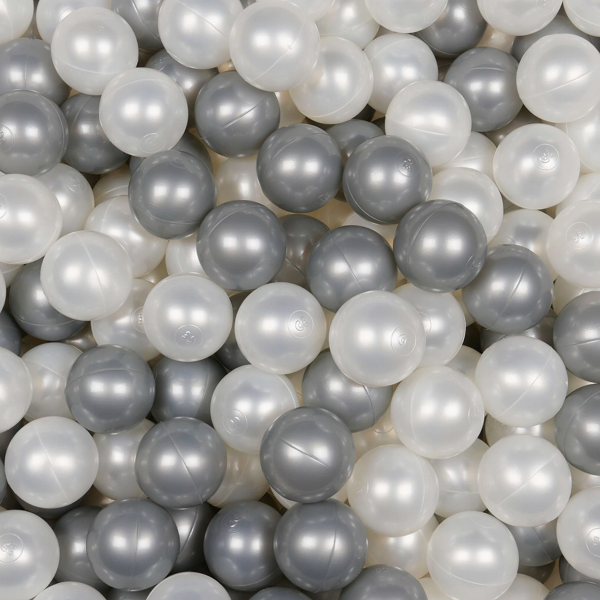 Game balls ø7cm 25 pieces pearl, silver