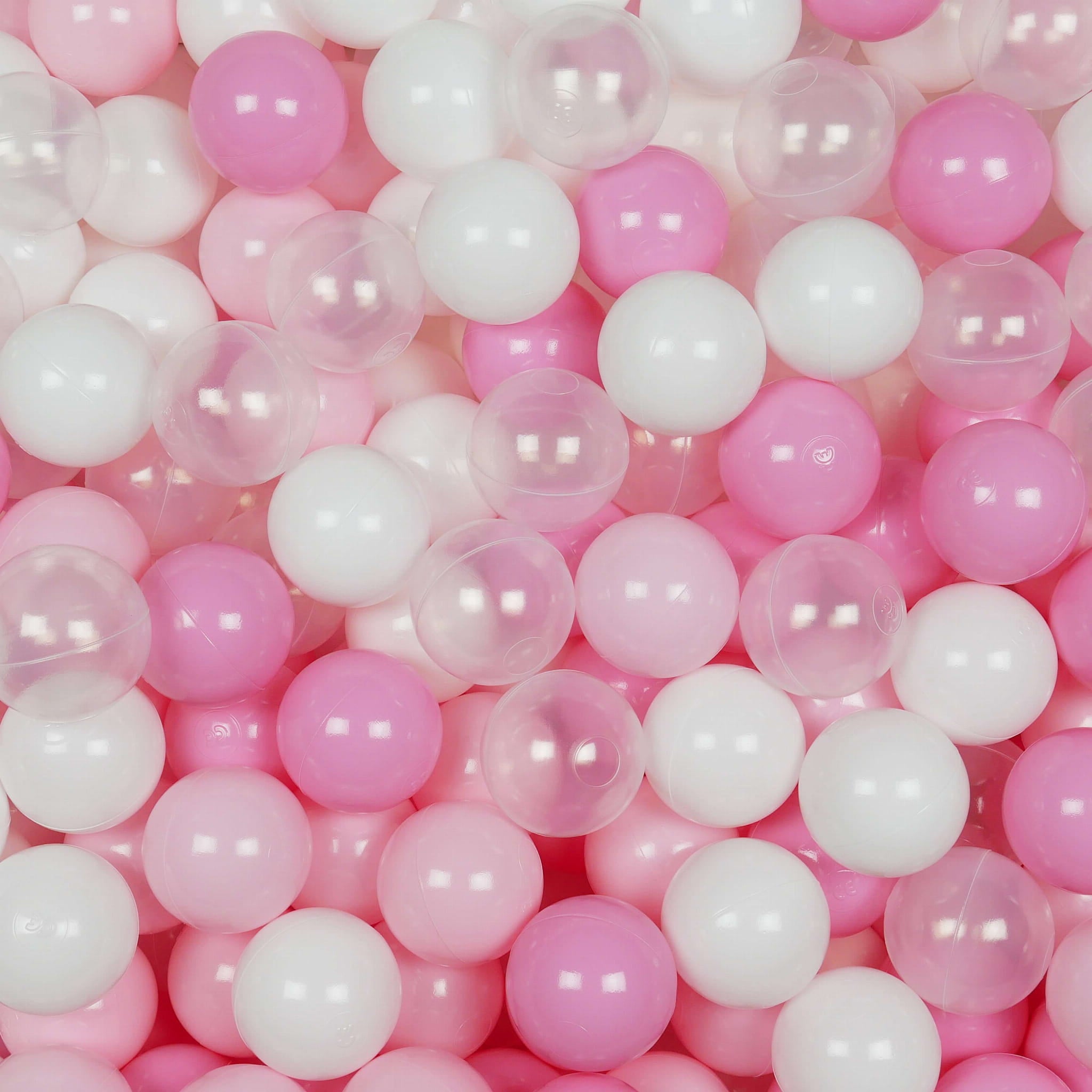 Game balls ø7cm 300 pieces white, transparent, light pink, dusty pink