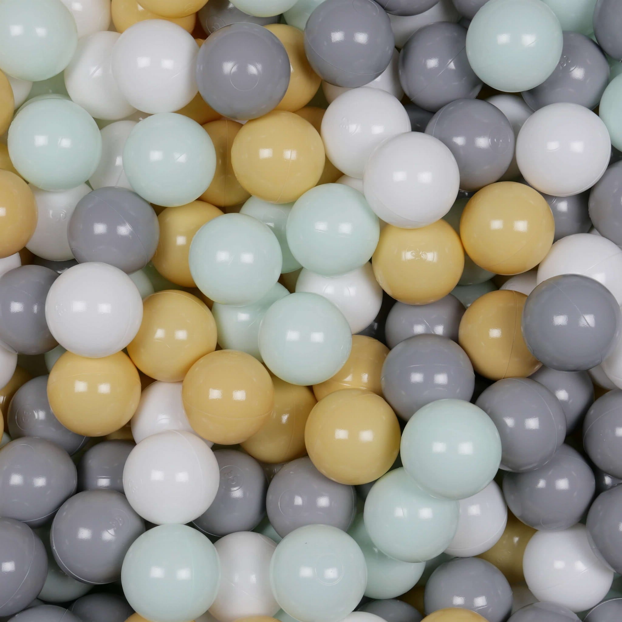 Palline da gioco Ø7 cm 300 pezzi bianco, menta chiara, grigio, beige