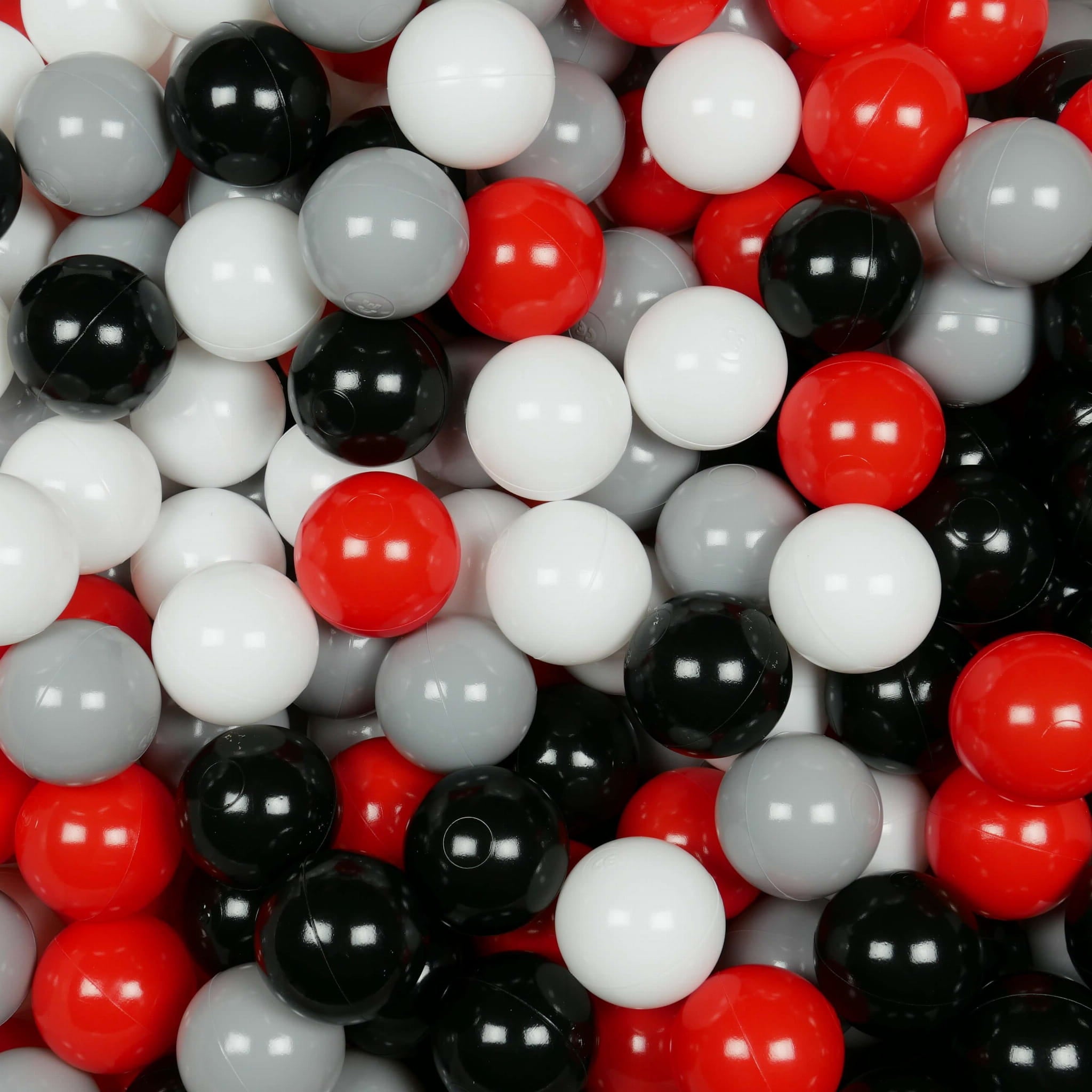 Game balls ø7cm 300 pieces white, red, black, gray