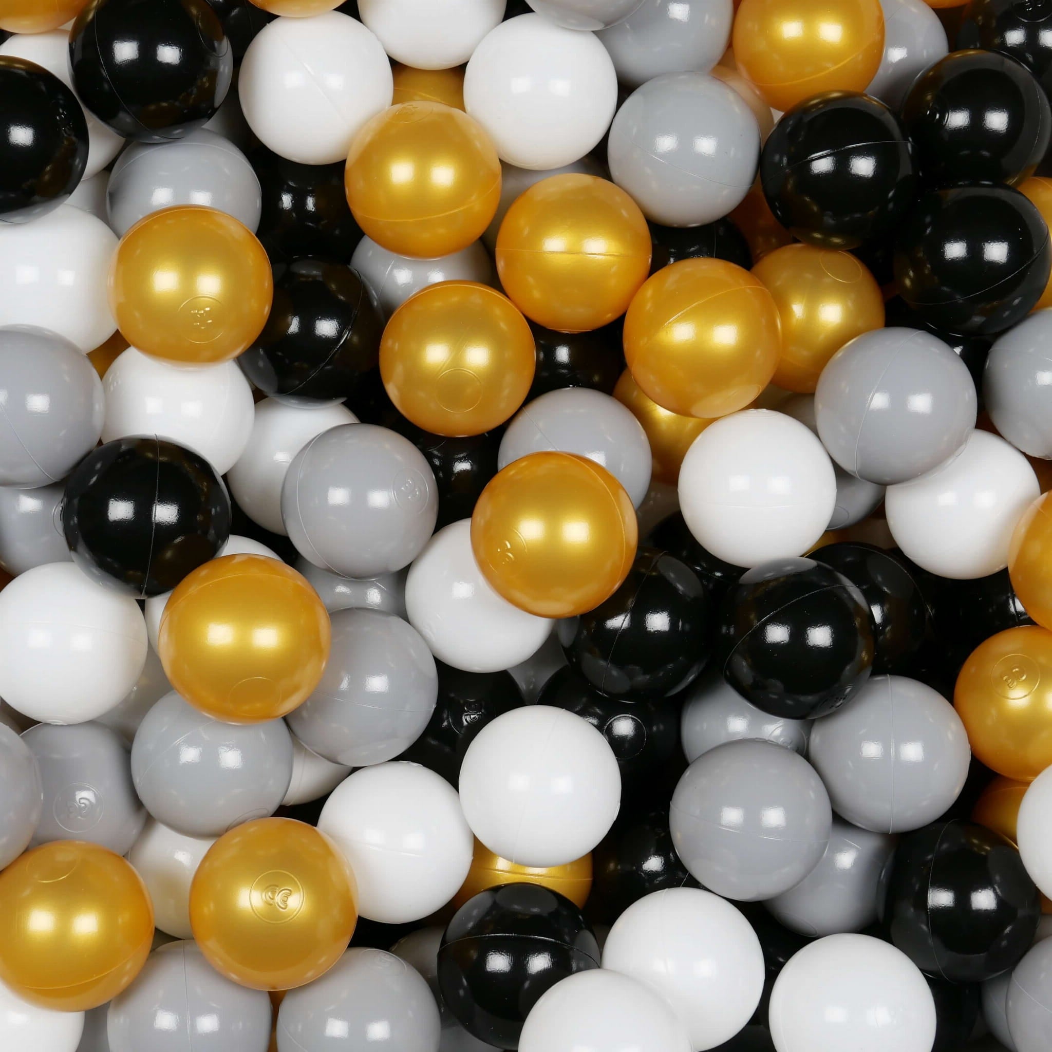 Palline da gioco Ø7 cm 400 pezzi bianco, grigio, nero, oro
