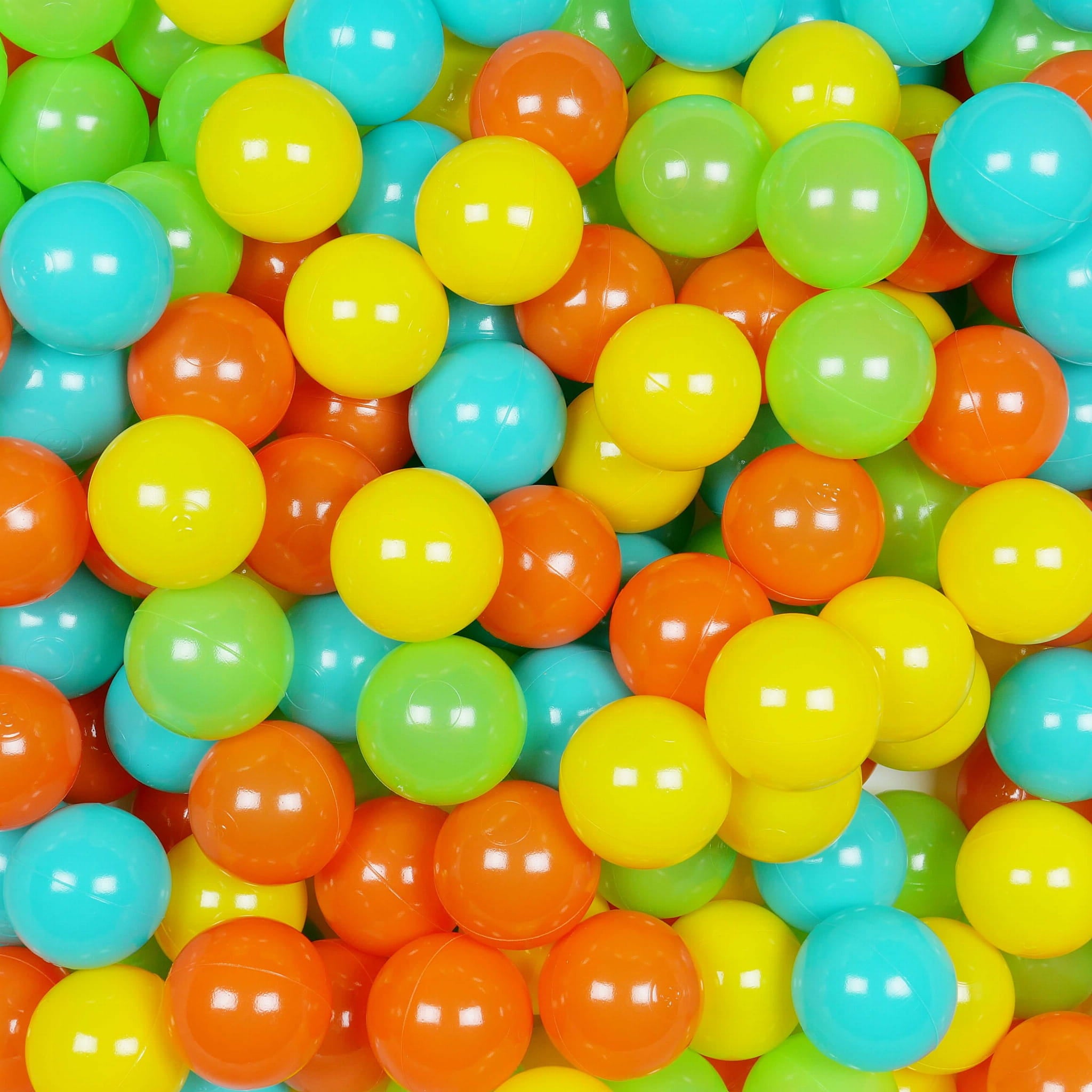 Play balls ø7cm 500 pieces yellow, orange, celadon, turquoise